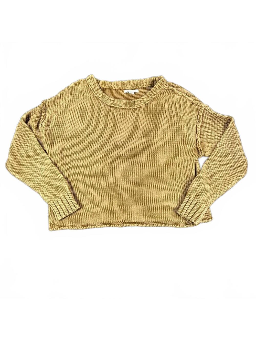 American Eagle Outfitters Women's Cotton Knit Crop Sweater Tan Size M